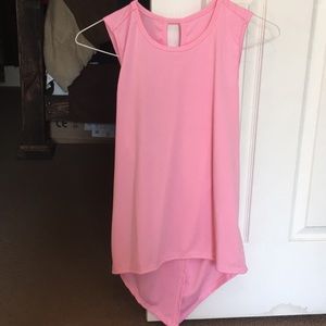 Pink open back tank top ,cute layering piece